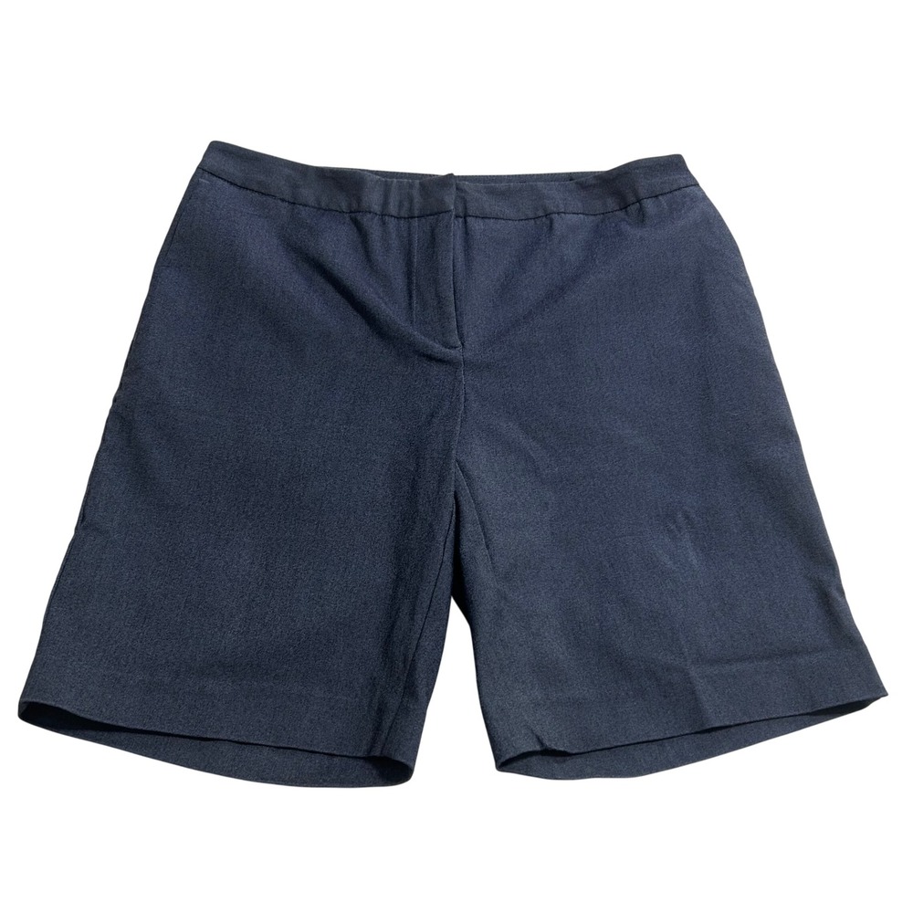 Mario Serrani Italy Womens Dark Blue Tailored Bermuda Shorts Size 4 Stretch